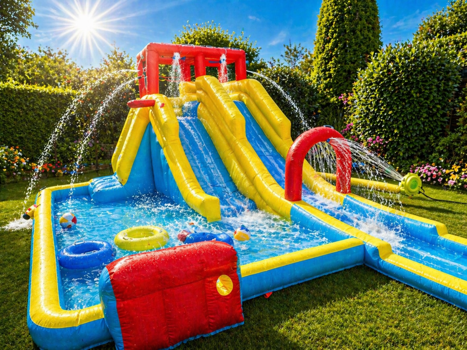 XXL Hüpfburg - perfekt für große Veranstaltungen - mit Wasserrutschen - perfekt für Sommerfeste
- mit XXL Bällebad - für kühlere Tage