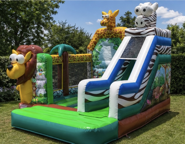 Safari-Hüpfburg - ideal für Kindergeburtstage
- sehr beliebt bei Familienfeiern